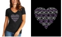 LA Pop Art Women's Word Art XOXO Heart V-Neck T-Shirt